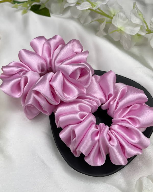 "Stylish Milk White scrunchies with neutral creamy tones, perfect for adding a chic and elegant touch to your hairstyles and complementing any outfit with minimalist flair.