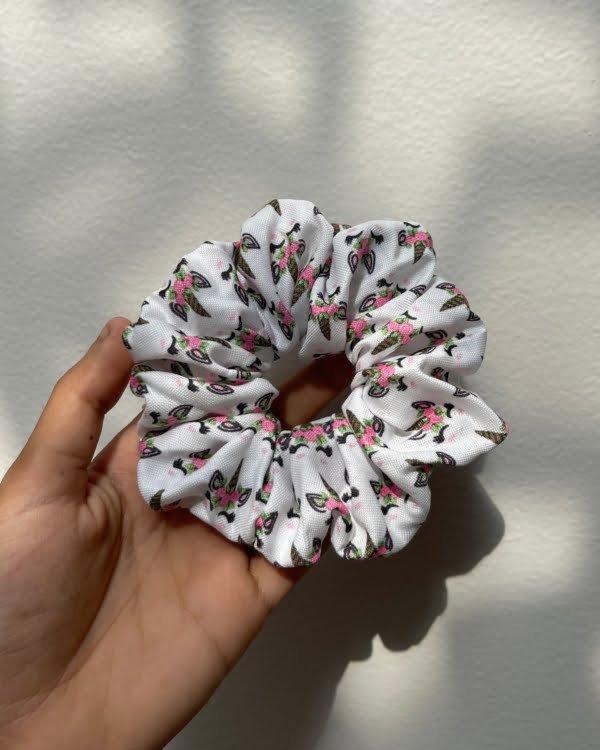 Whimsical Unicorn Head scrunchies, perfect for adding a touch of magical and colorful flair to your hairstyles, inspired by enchanting unicorns.