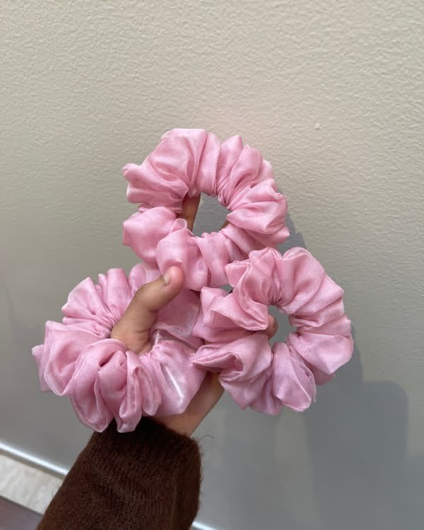 Stylish Blush Matte scrunchies with soft tones, perfect for adding an elegant and feminine touch to your hairstyles, complementing your sophisticated flair with a matte finish